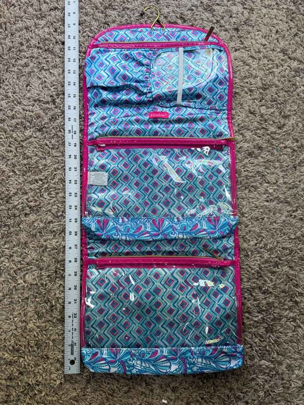 Lilly Pulitzer for Target My Fans Hanging Valet Cosmetic Travel Toiletry Bag